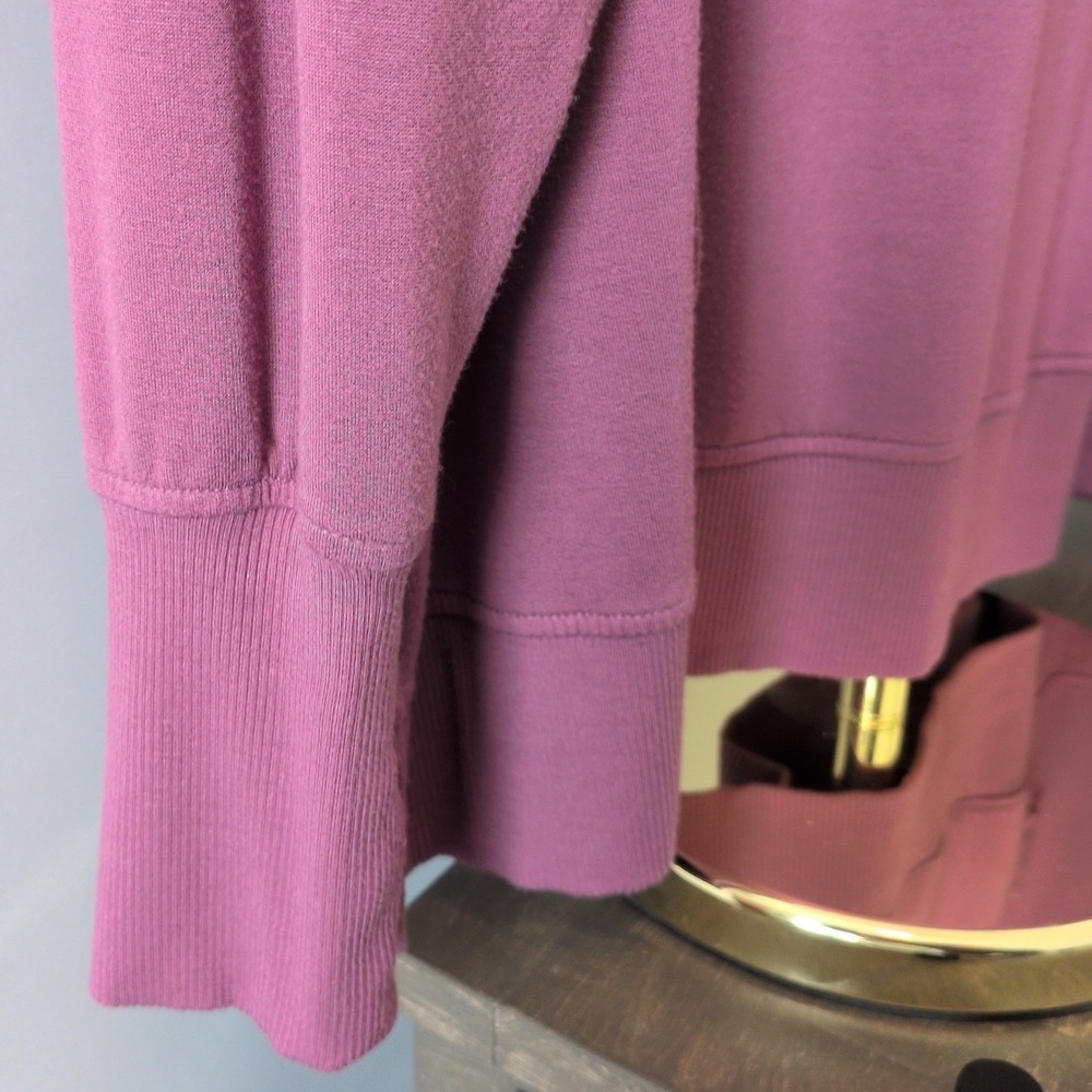 Kinesis Pullover Sweatshirt Women 3X Purple Thumbhole Kangaroo Pocket Side Slit - Picture 4 of 12